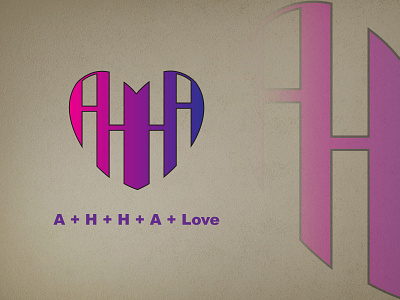 Logo Letter Monogram AHHA Love