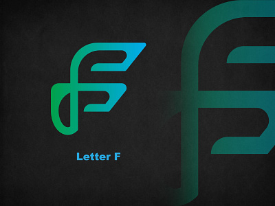 Logo Letter F Blue Green