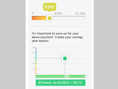 Savings Plan Calculator filter graph slider ui