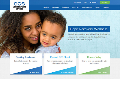 Community Care Services Home Page design hero hero image home page