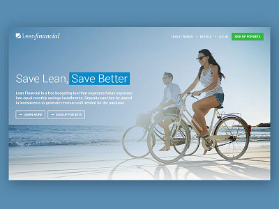 Lean Financial Marketing Site design home page marketing site website