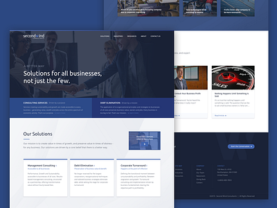 Second Wind Consultants design home page layout ui website website design