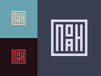 Noah Square Grid Logo box logo branding design icon logo minimal monogram noah typography vector