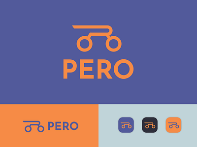 Pero Logo app bike branding design graphic design icon illustration logo logo design smart logo tech typography vector