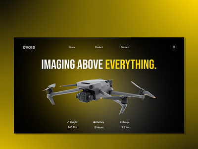 Droid Landing Page - Daily UI #003 air dailychallenge dailyui dji drone landing page mavic3 sport tech technology ui ui design website website design