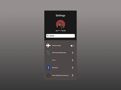 Settings - Daily UI #007 connections dailychallenge dailyui data phone phone settings setting settings simcard ui wifi