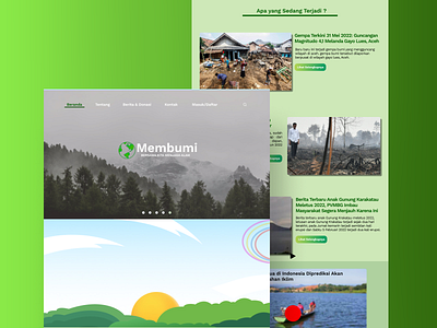 Membumi Landing Page climmatechange disaster earth green national nature tree ui uidesign website