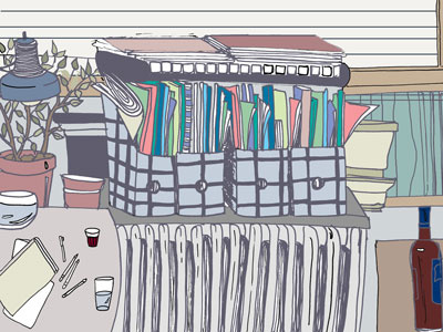 Nick's House Illustration home office illustration sophia saunders