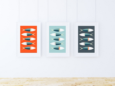 Sardine Prints digital design fish illustration sardines