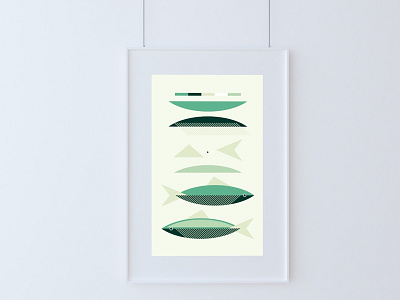 Green Fish digital design fish illustrations