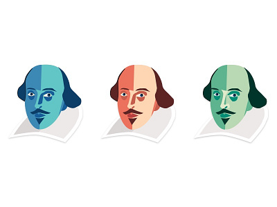 Shakespeare Heads digital design illustration material design shakespeare