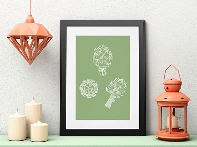 Artichokes Print artichokes digital design food print illustration