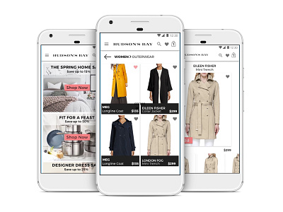 HBC Android App Redesign Project android app e commerce site