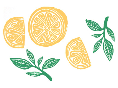 Lemons Linocut Print