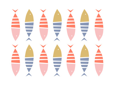 Fish Print art beach digital art digital design fish illustration nautical
