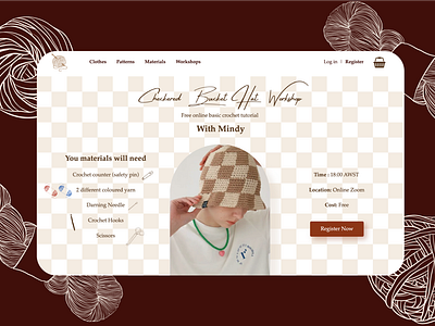003 #DailyUI - Landing Page checkered crochet daily ui landing page myrnaparcero registration ui web workshop