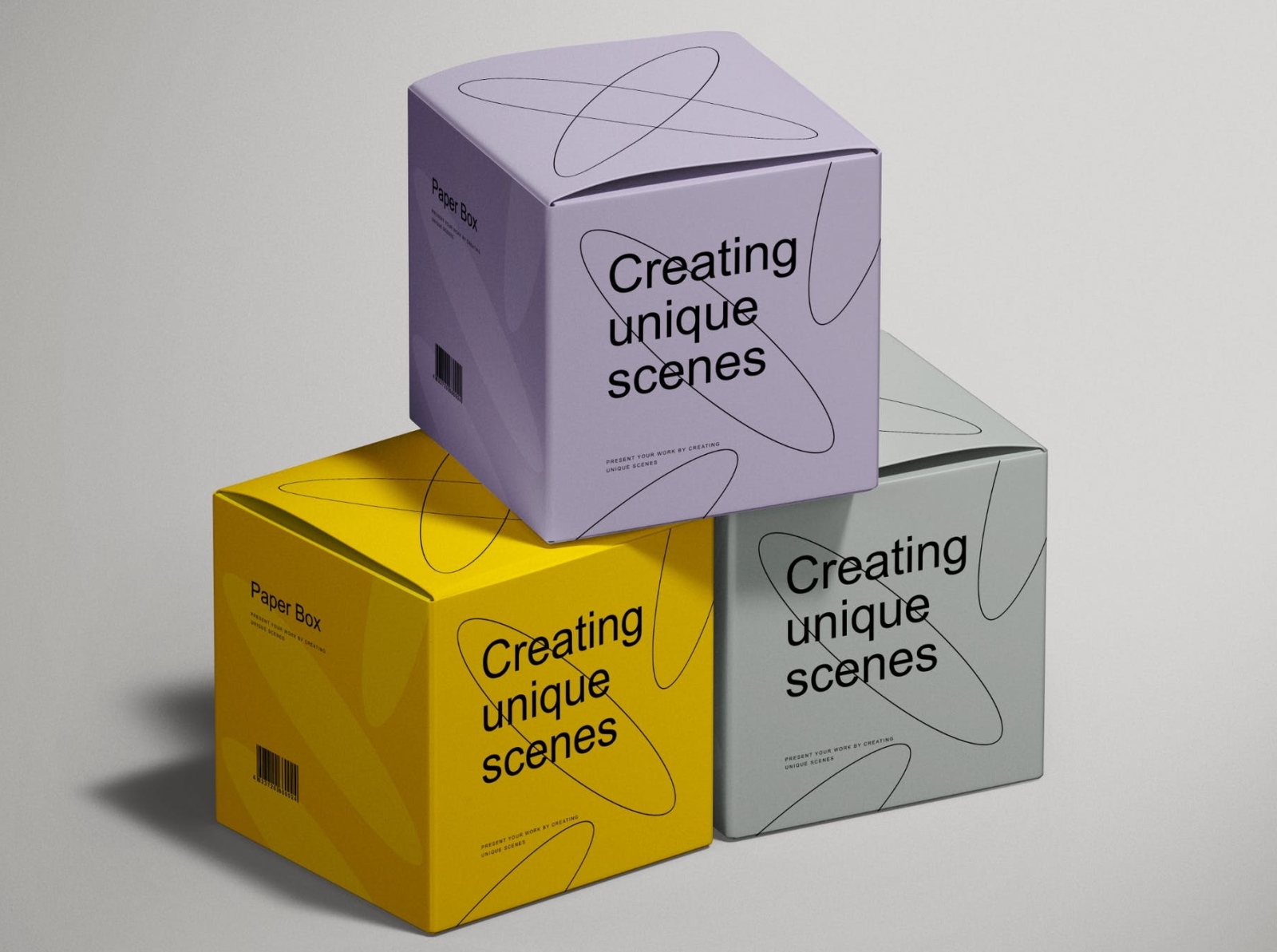 Square Paper Boxes Mockup