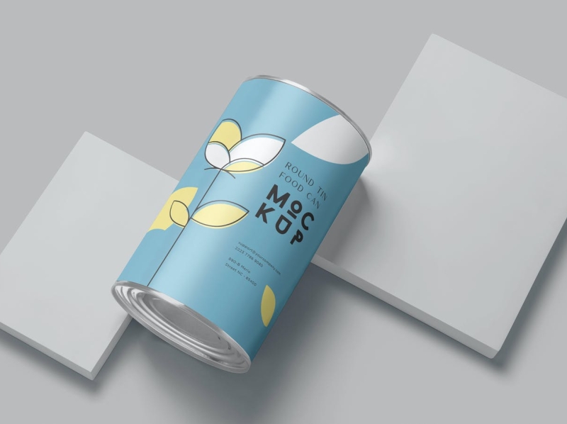Tin Can Mockup app branding cute design icon illustration logo mockup packaging packaging design tin can ui ux vector