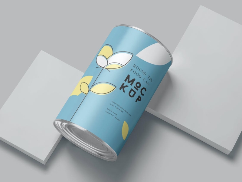 Tin Can Mockup app branding cute design icon illustration logo mockup packaging packaging design tin can ui ux vector