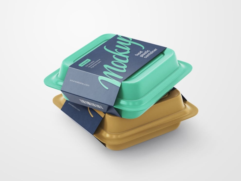 Plastic Food Container Mock-up app branding container cute design icon illustration logo mockup packaging packaging design ui ux vector