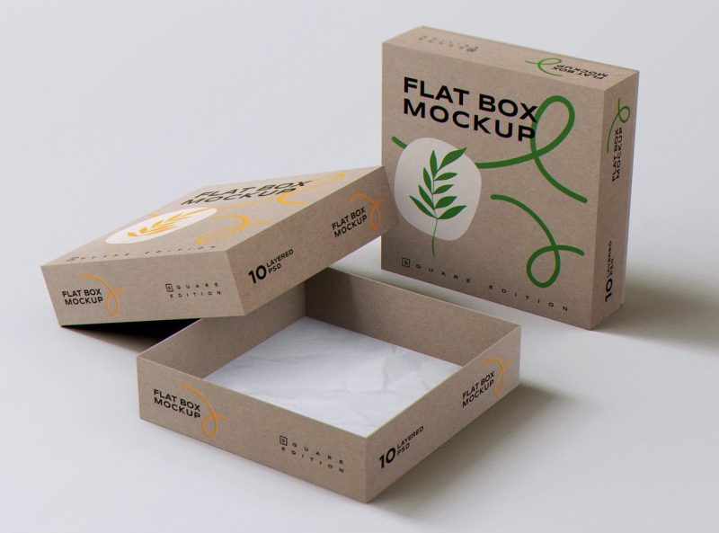 Flat Box Mockup app box box mockup branding cute design flat box icon illustration logo mockup packaging packaging design ui ux vector