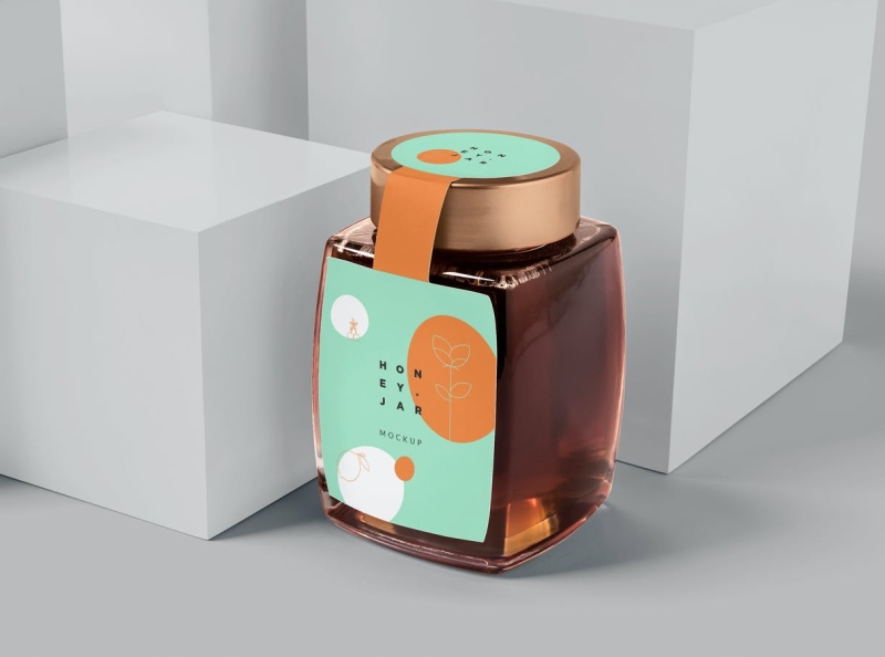 Honey Jar Mock-up app branding cute design honey jar icon illustration logo mockup packaging packaging design ui ux vector