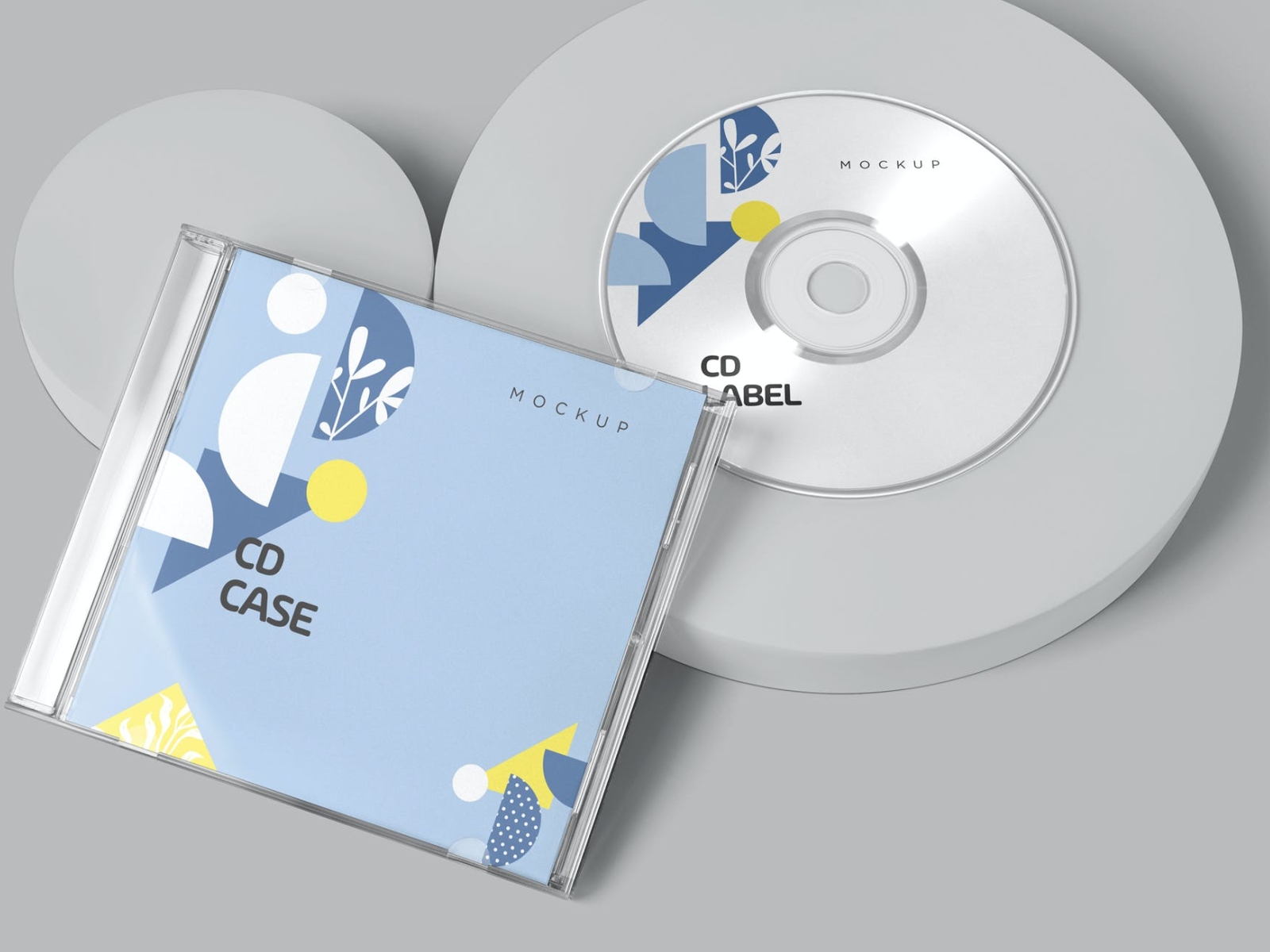 CD Label & Case Mockup app branding cd cover cute design dvd icon illustration logo mockup music presentation ui ux vector