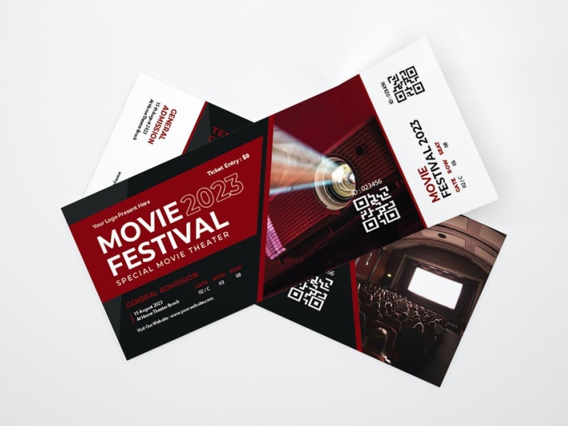 Movie Festival Ticket app branding cinema cute design event festival icon illustration logo mockup movie movie ticket theater ui ux vector
