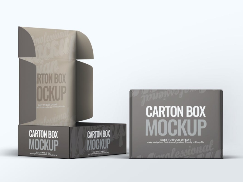 Carton Box Mock-Up app box branding carton carton box cute design icon illustration logo mockup packaging packaging design ui ux vector