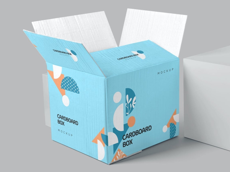 Cardboard Box Mockup app box branding cardboard cute design icon illustration logo mockup packaging packaging design ui ux vector