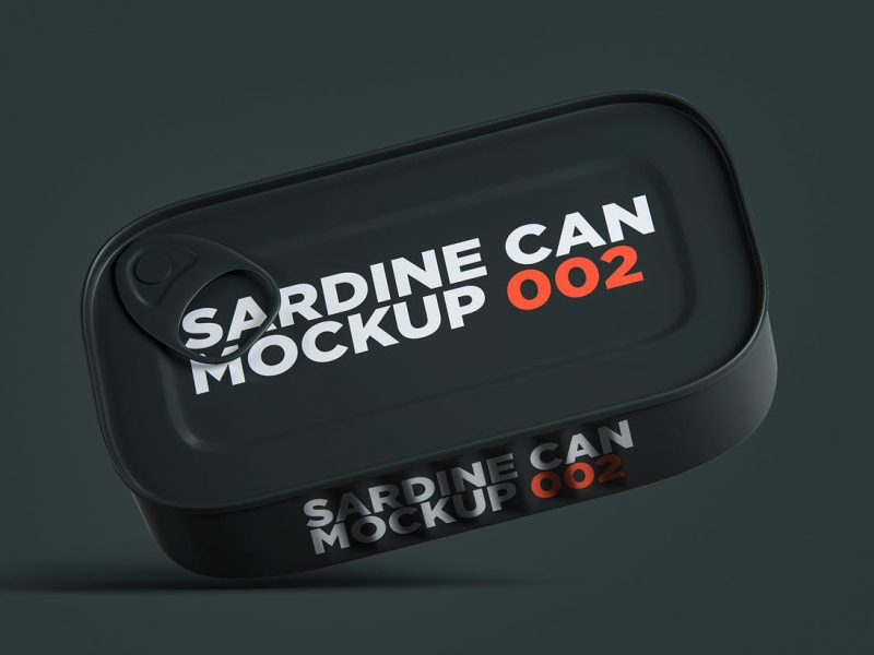 Sardine Can Packaging Mockup app box branding can cute design icon illustration logo mockup package packaging packaging design ui ux vector