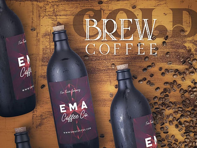Cold Brew Coffee Packaging Mock-up