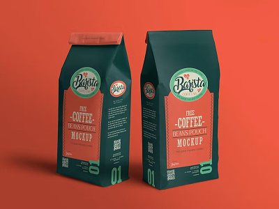 Coffee Pouch Mockups app branding coffee pouch cute design illustration logo mockup