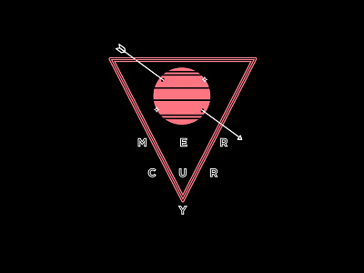 Mercury in Retrograde II arrow icon logo mercury mercury in retrograde planet symbol triangle type typography vector