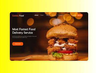 Online Food Delivery Web App 3d branding concept art concept design delivary design designfigma fast food figma food food delivary app golden food life style ui web app web page