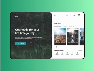 Travel App - Concept Art 3d branding concept art concept design design designfigma figma ipad nature travel app ui web app web page