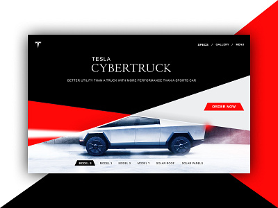 TESLA CYBERTRUCK 3d automotive branding concept art concept design cybertruck design design of the year designfigma figma future future design new trend tesla travel trendy designs ui vechile web app web design