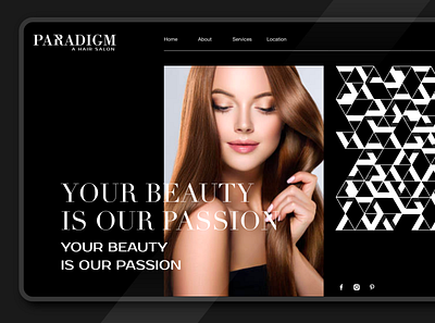 Paradigm Hair Salon Website interaction interface landing page design ui ui design uiux ux ux design web design website