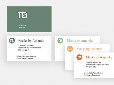 Business Card Designs for Masks by Amanda brand brand design brand designer brand identity branding business business cards cards design info