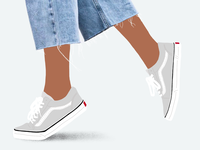Jeans & Vans minimal procreate illustration fashion flat design collage trainers vans jeans