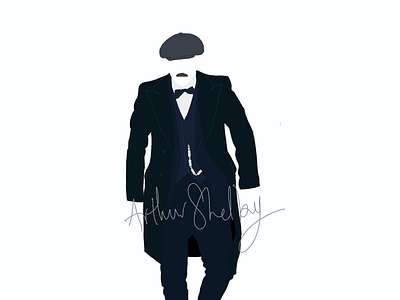 Arthur Shelby character hand type illustration minimal design portrait