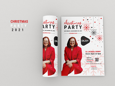 Christmas Flyer branding business card illustration sleek white christmas