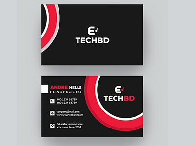 Red Creative Business card Template design