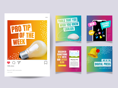 Social Media Post Templates | HMarketing design graphic design