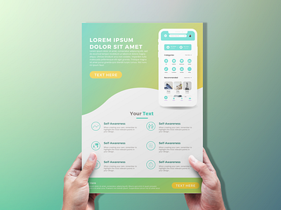 Custom Promotional Application Flyer Template branding design graphic design ui