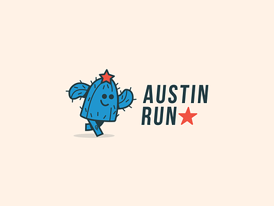 Austin Run austin run branding design cactus funny illustration thirtylogos thirtylogoschallenge