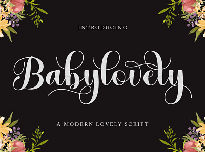 Baby Lovely branding calligraphy cards font modern script wedding