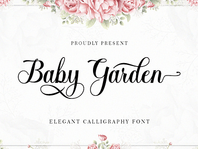 Baby Garden calligraphy cards elegant font modern wedding