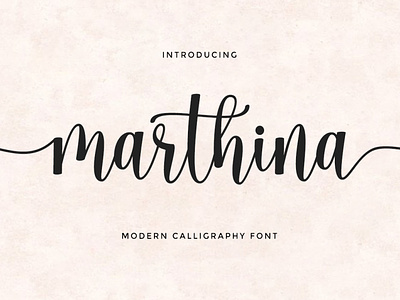 Marthina calligraphy cards elegant font modern script wedding