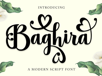 Baghira branding calligraphy cards design elegant font illustration logo lovely modern wedding